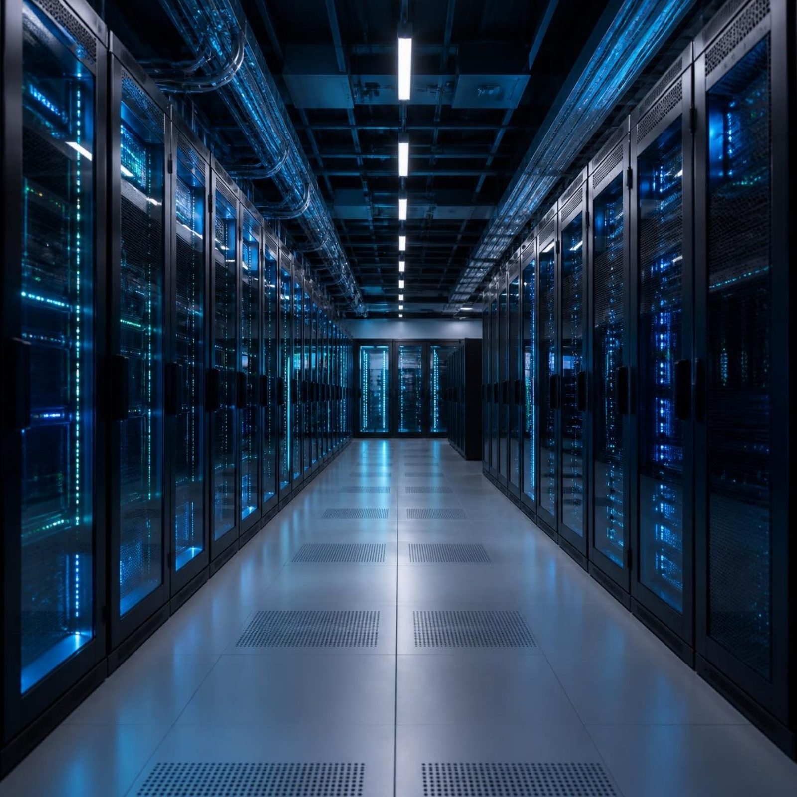 Corredor de racks em um datacenter